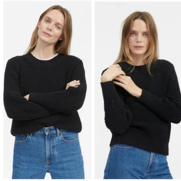 Everlane • Solid Black Knit Crew Neck Sweater - Picture 6 of 6